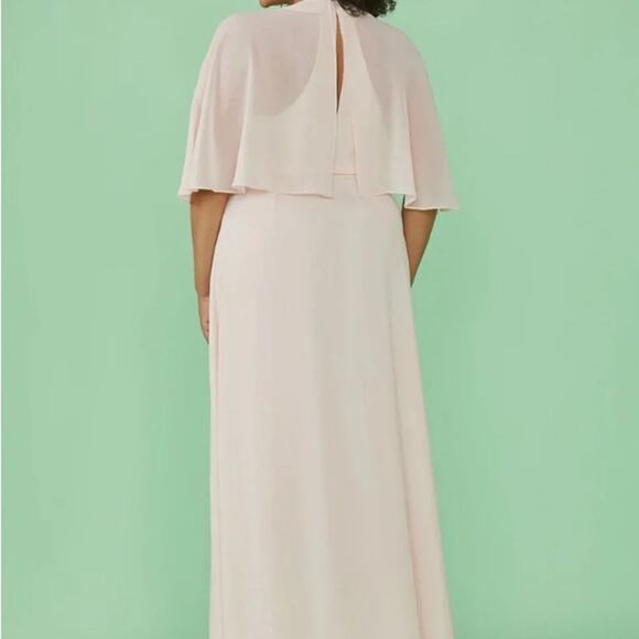 Modcloth Wrap with Cape Maxi Bridesmaid Dress Wrapped in Rapture Pink Sz 2 NWT - Picture 4 of 7